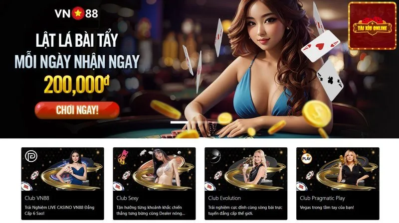 Cược tài xỉu trên casino trực tuyến vn88