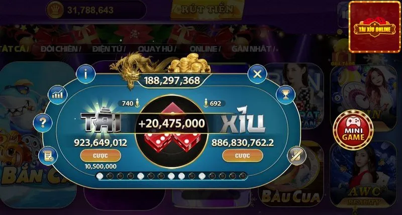 Tài xỉu là tựa game ăn thưởng trực tuyến siêu hấp dẫn